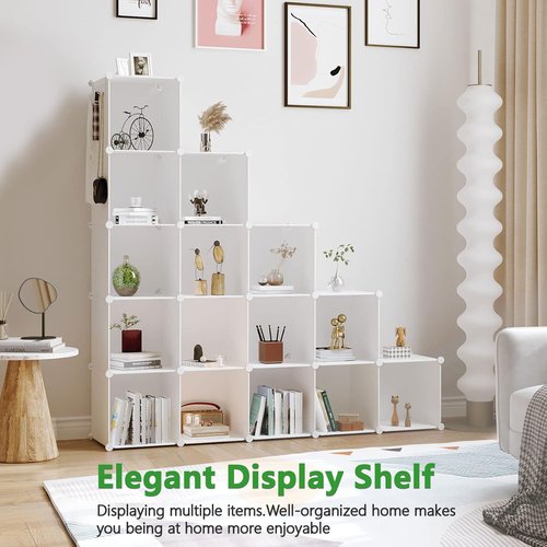 C&AHOME Cube Storage Organizer - 16-Cube Modular Shelves for DIY Closet | 48.4" L × 12.4" W × 48.4" H