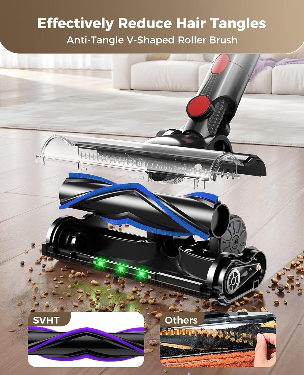 Skiennix Cordless Vacuum Cleaner - 450W 40KPA Lightweight Stick Vacuum with 45-Minute Runtime for Home Use
