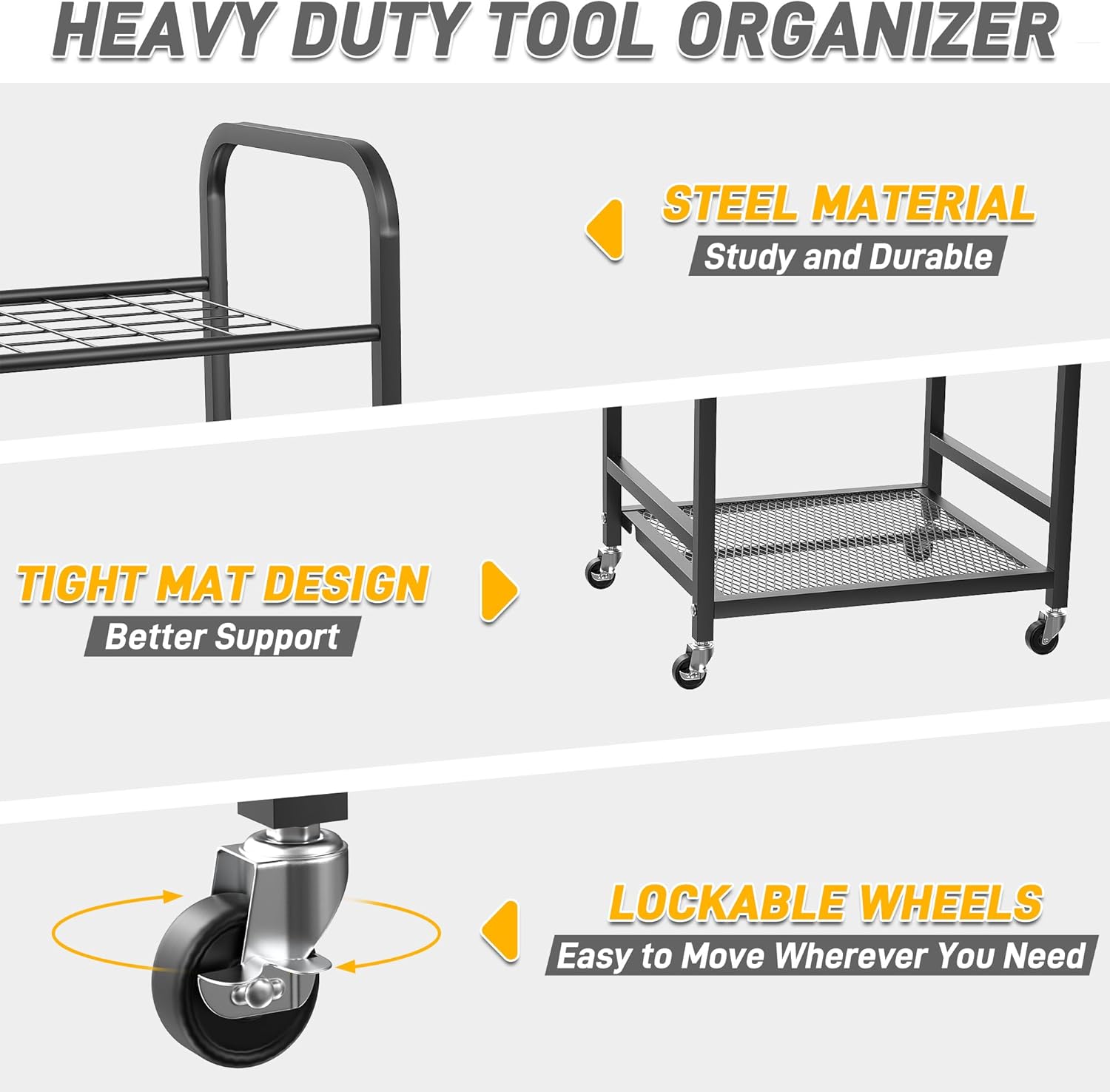 Ultrawall Garden Tool Organizer Stand - Lockable Wheels for Easy Storage | Indoor & Outdoor Tool Rack