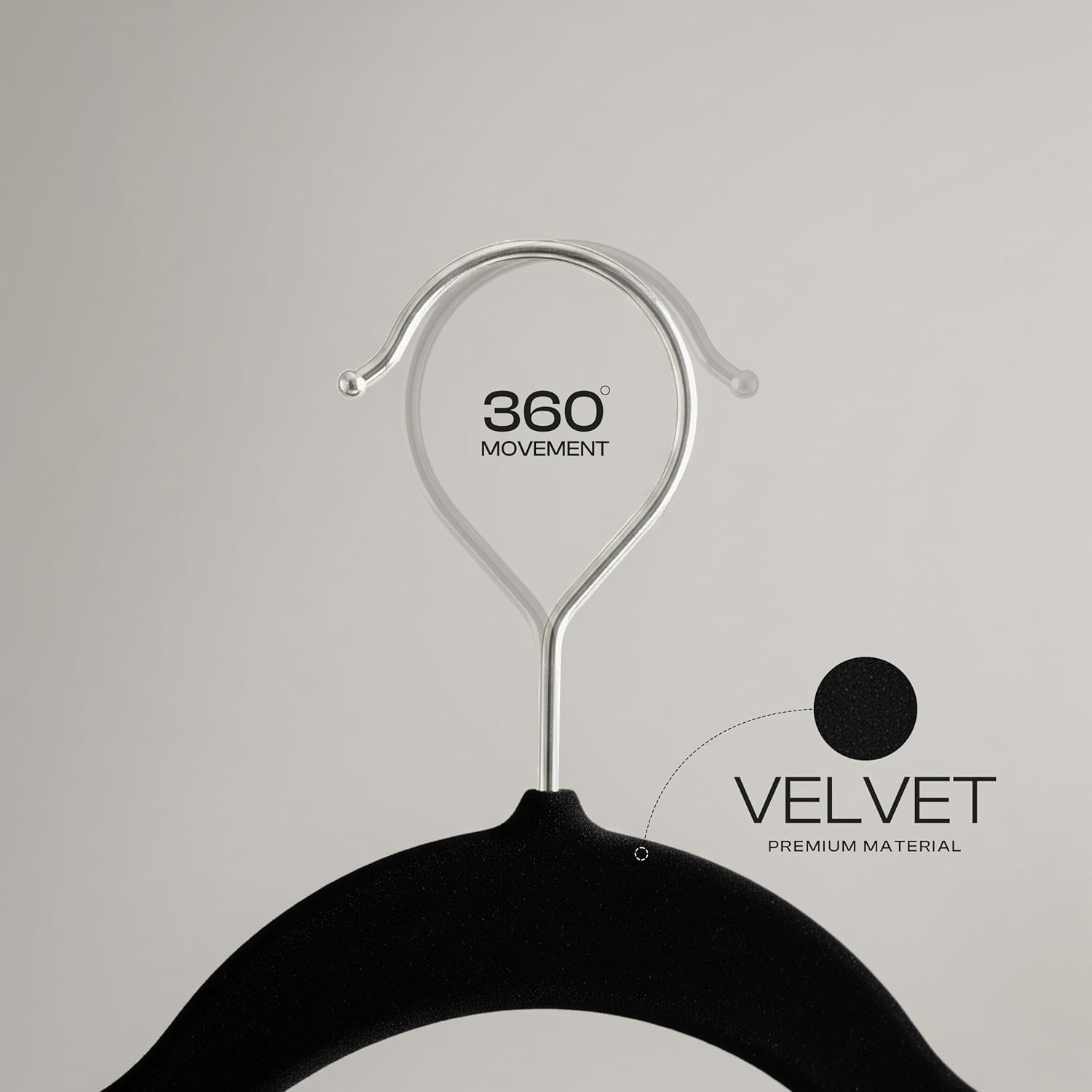 Utopia Home Velvet Hangers - 100 Pack Luxury Non-Slip Slim Coat & Pant Hangers | Space-Saving Black Design