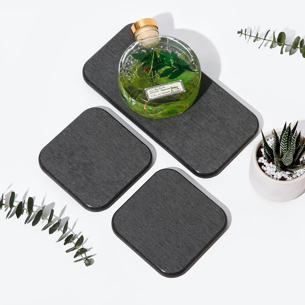 Skiennix Diatomaceous Earth Tray Set - Fast Drying Soap & Toothbrush Holders | 3-Piece Bathroom Accessory Set