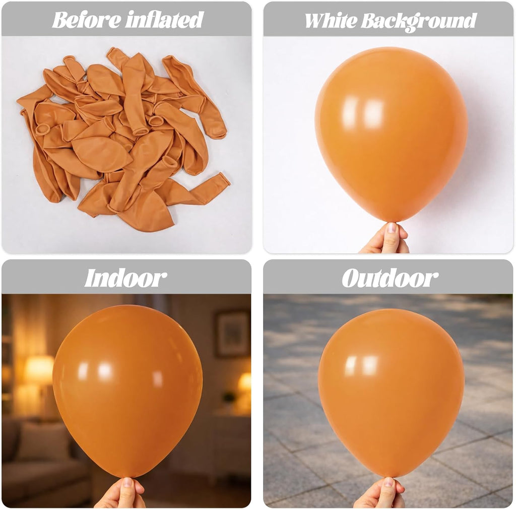 Voircoloria 12-Inch Burnt Orange Balloons - 66-Pack Retro Latex for Weddings, Birthdays & Celebrations