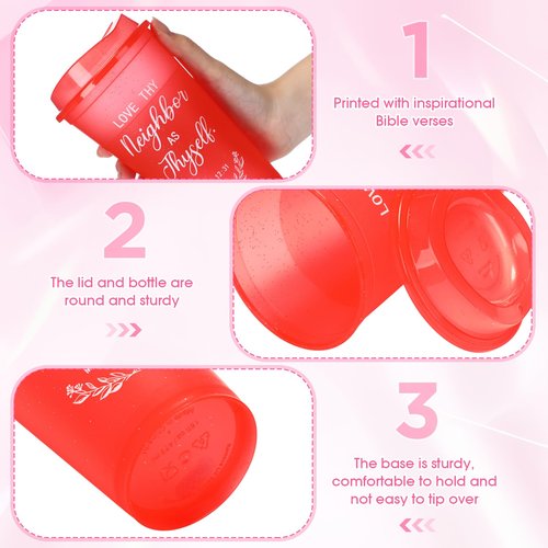 Skylety 72 Pcs Christian Christmas Tumblers Bulk Gifts for Women Men Plastic Coffee Cups Church Mugs with Lids and Straw Bible Verse 16 oz Religious Gifts Coworkers Employees Mugs (Bright Colors)