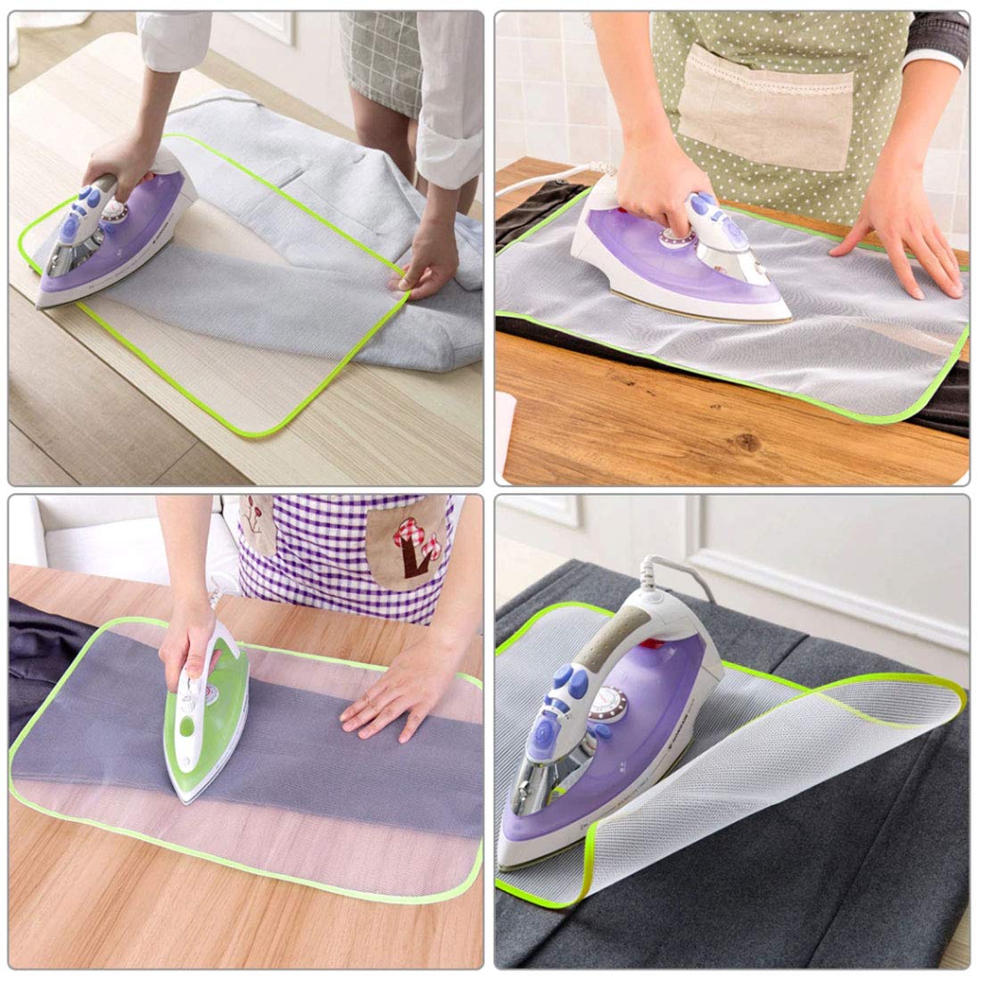 2 Pack High Temperature Resistance Protective Ironing Pressing Pad-Protective Scorch Saving Mesh (Large 23.62" x 15.74")