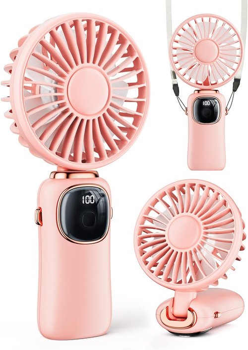 coldSky Portable Handheld Fan - 4000mAh Battery, 3-in-1 Design with LED Display | 5-Speed, Foldable, Versatile Use