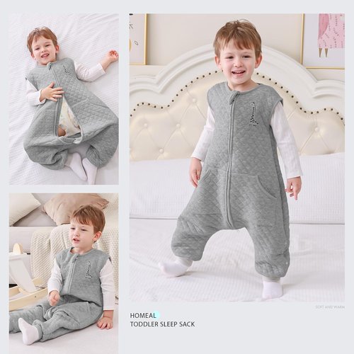 HOMEAL Toddler Sleep Sack - 1.0 TOG Wearable Blanket for Kids | Soft Cotton (2T–3T)