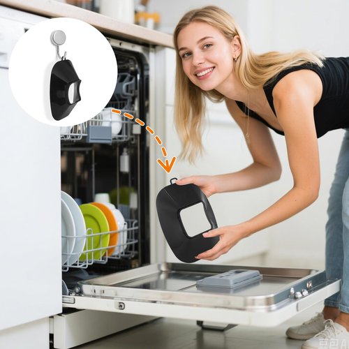 Anti-Splash Flow Hood For Ninja Slushie Machine FS301/FS300 - Liquid Guide Cover - Ninja Slushie Machine Accessories - No Spills When Pouring Beverages/Fruit Juices (Black)