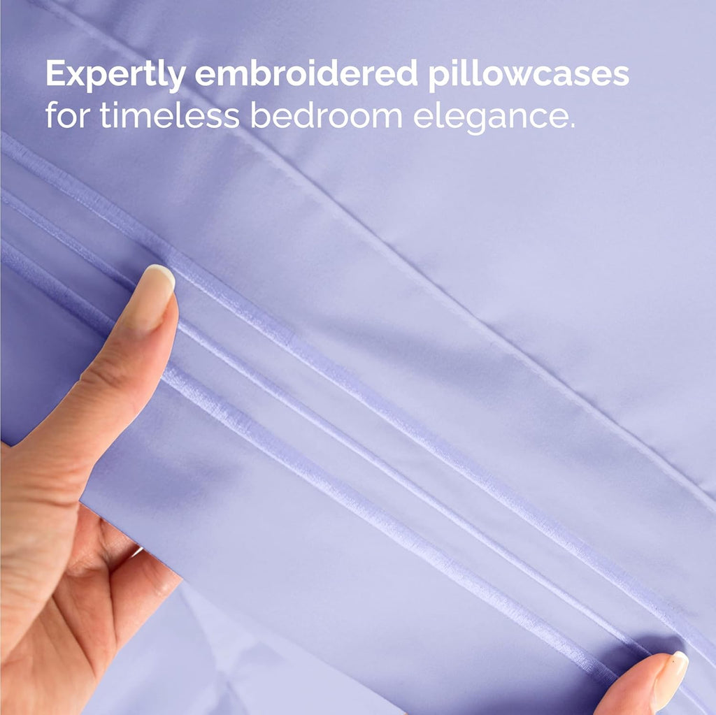 Skiennix Twin Size 3-Piece Sheet Set - Ultra-Soft Cooling Bedding - Deep Pockets, Wrinkle-Free - Lavender