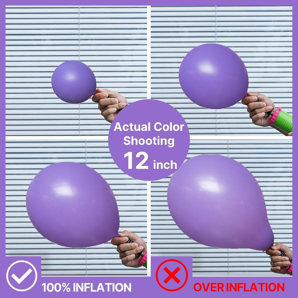 PartyWoo Purple Balloons - 100 Pcs 10-Inch Light Pastel Lavender Latex Helium Balloons for Celebrations