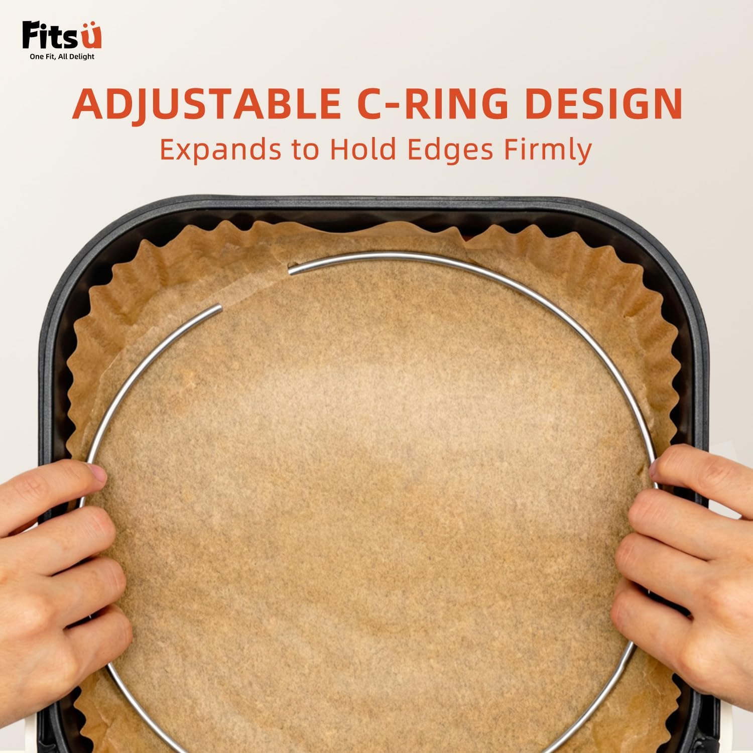 Skiennix Air Fryer Liners - 8 Inch Disposable Parchment Paper, 200 Pcs Non-Stick with Safety Ring