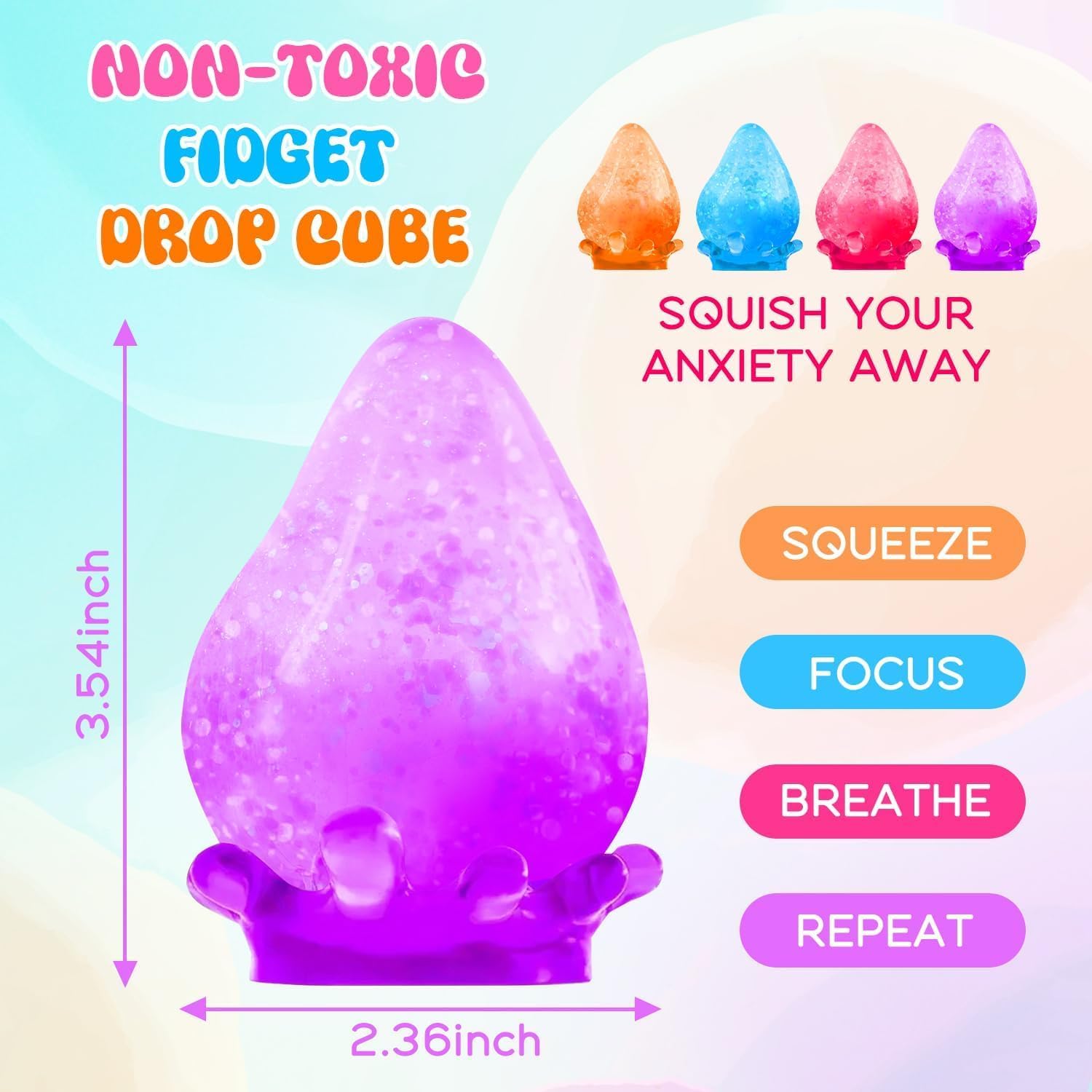 Skiennix Fidget Cube - Stress Relief Squishy Toy for Anxiety | Pink Sensory Toy for Kids