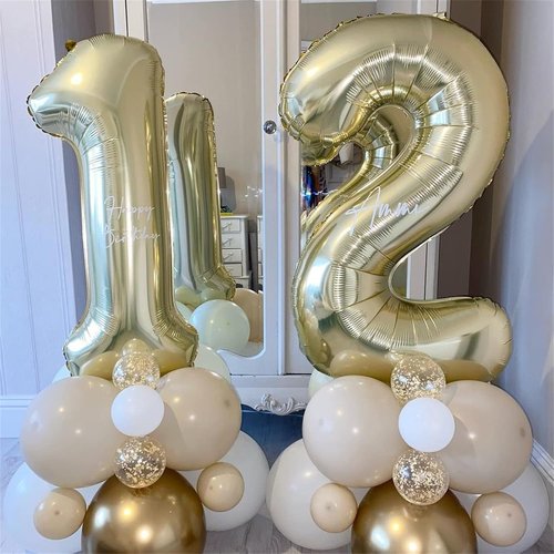 Champagne Gold 40" Number Balloon 0 - Large Foil Birthday & Anniversary Decoration | Helium-Ready