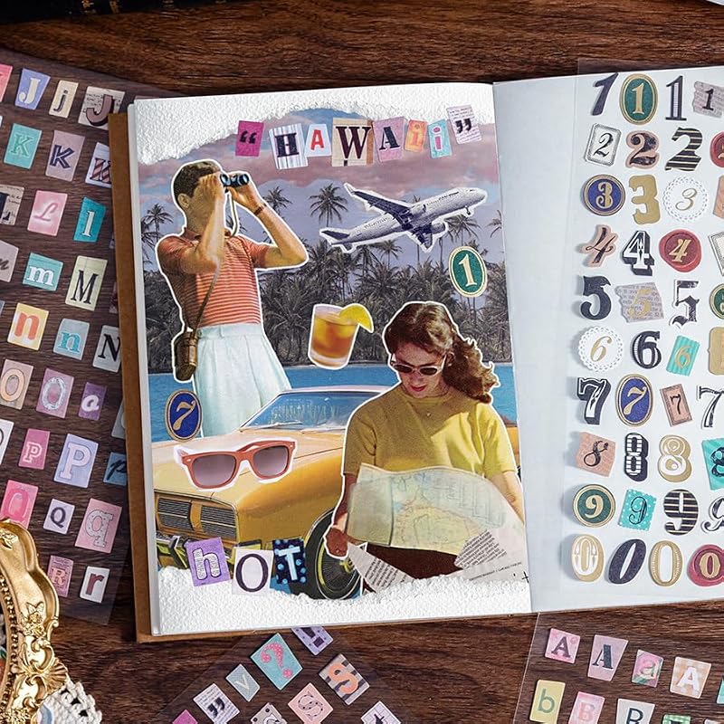 Acoavo Self-Adhesive Magazine Letter Alphabet Stickers for Scrapbooking and Crafts