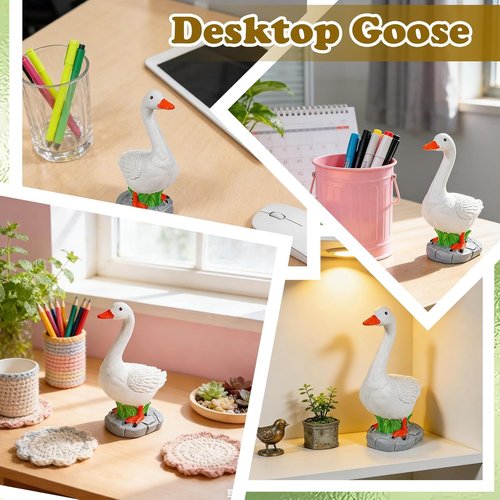 Exasinine Desk Goose Figurine - 7 Inch Office Table Decor for Home and Office Decoration