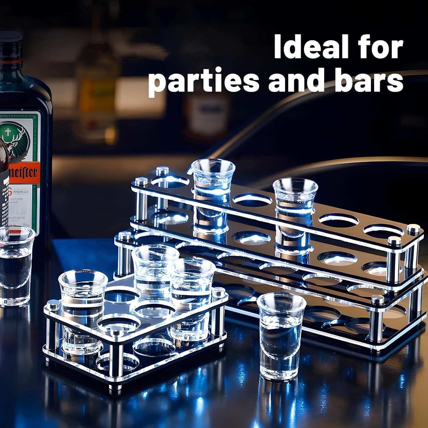 SUN GKOTTA 72-Pack 1 OZ Glass Shot Glasses set with 10 Pourers - Heavy Base shot Glasses bulk for Bar, Party, and Gifts