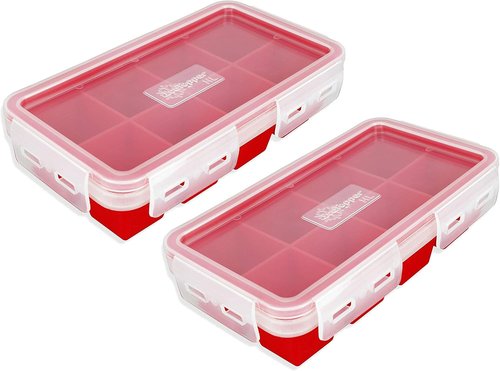IceTopper XL Ice Cube Tray - Easy Release Silicone Molds with Lids, 8 Large Cubes, Stackable, BPA Free (2 Pack)