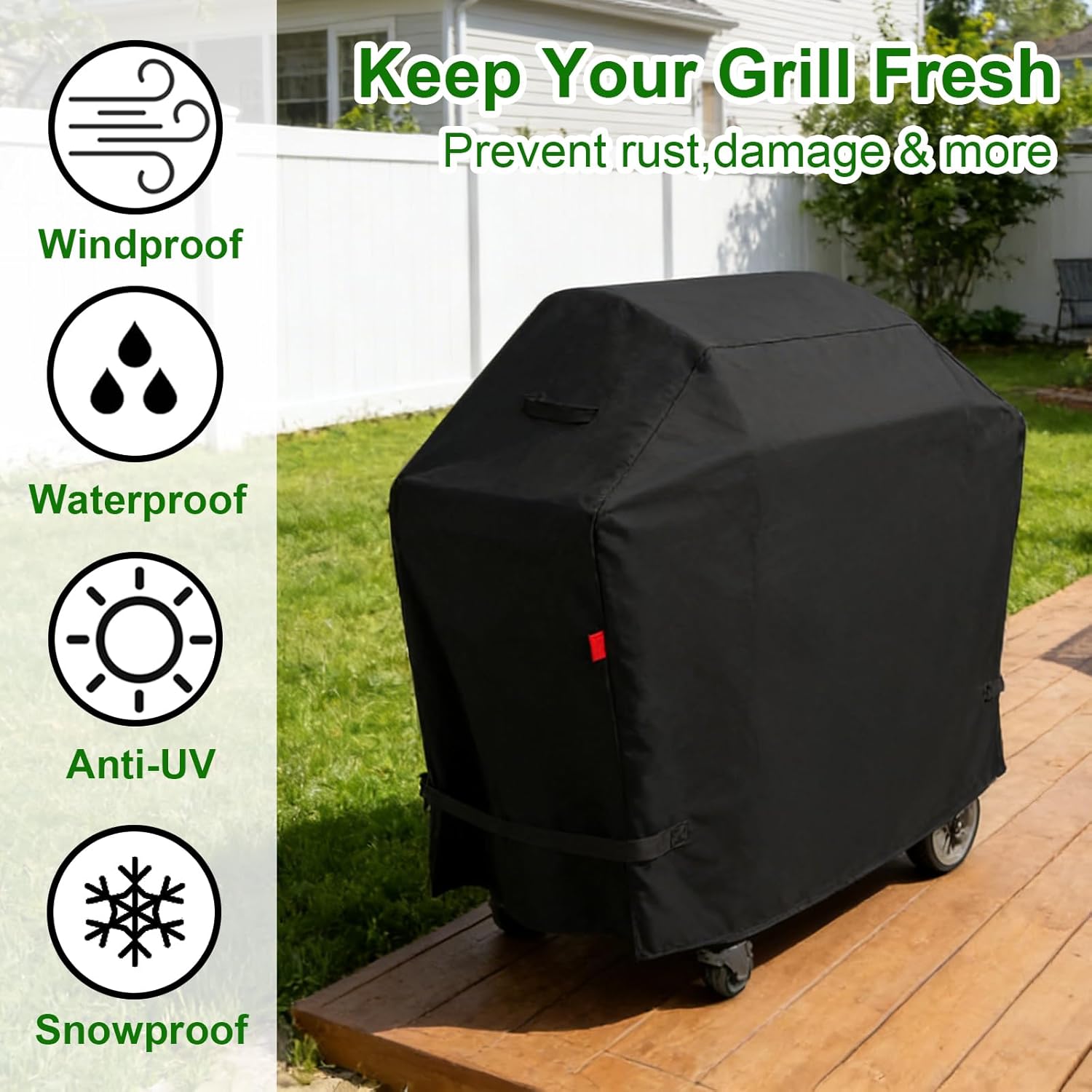 Weber Grill Cover - Heavy Duty Waterproof Protection for Genesis E-315, S-315, E-325, E-330, E-335, S-335 | Fits 60" BBQs
