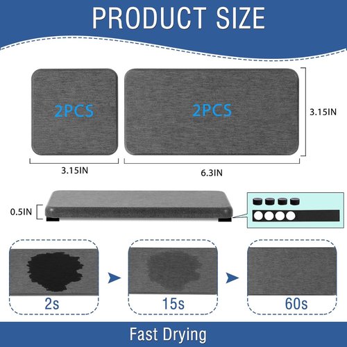 Diatomite Coasters by [Brand Name] - Quick Drying Water Absorbing Stone Tray | 4PCS for Bathroom & Kitchen