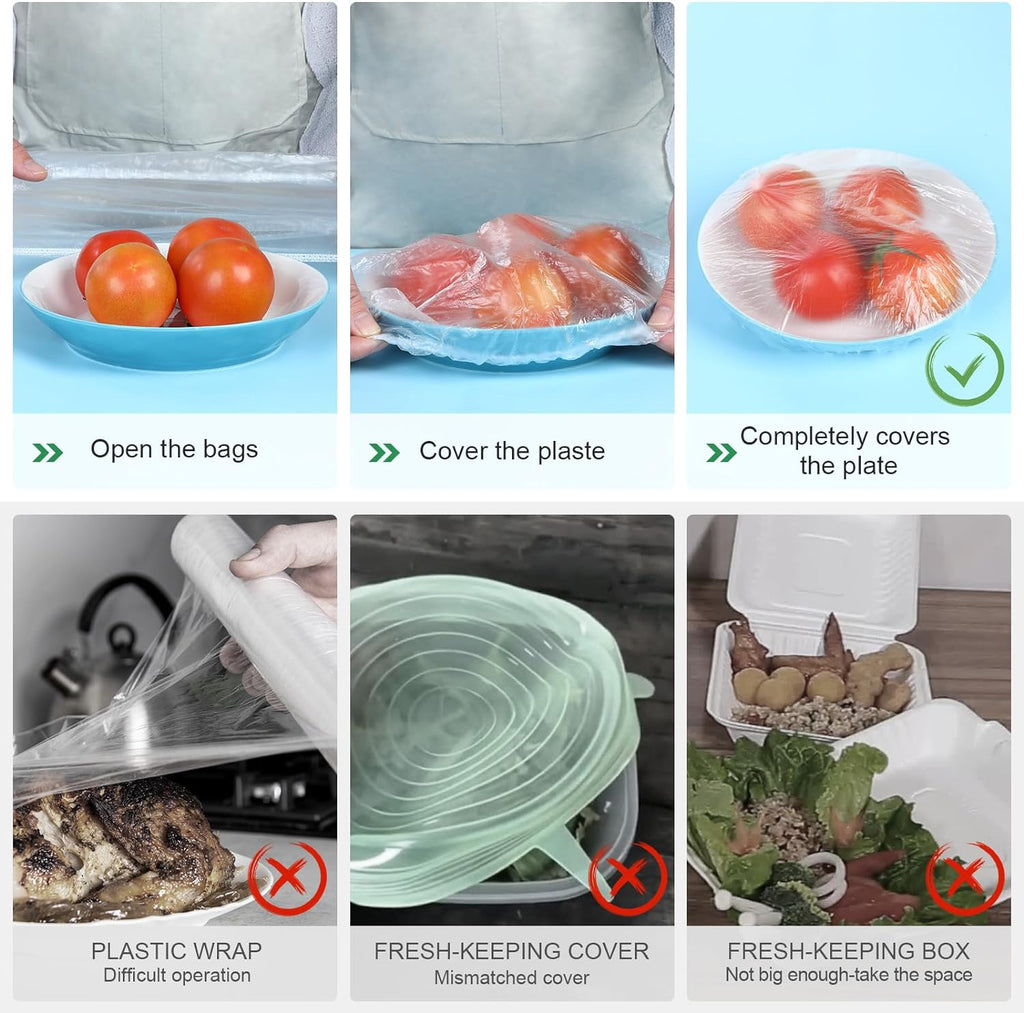 Skiennix Large Bowl Covers - Reusable BPA-Free Plastic Wrap for Food | 13" Diameter for Sourdough Baking