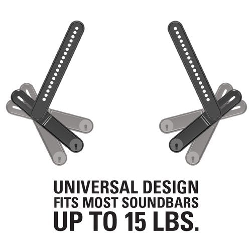 SANUS Adjustable Height Speaker Stands (Set of 2) + Soundbar Mount for TVs - Audio Upgrade Bundle