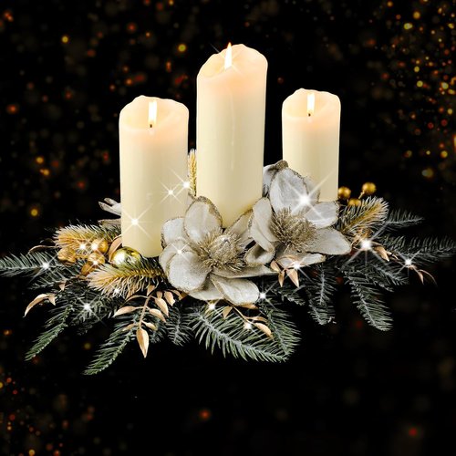 Cindeer 30 Inch Christmas Candle Holder - Elegant Table Centerpiece for Holiday Decor | Gold Finish