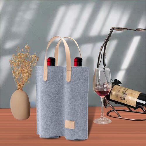 Daphilly Wine Bags - 2 Bottle Felt Gift Bags for Wine, Perfect for Birthday, Wedding, Graduation, Christmas & Thanksgiving