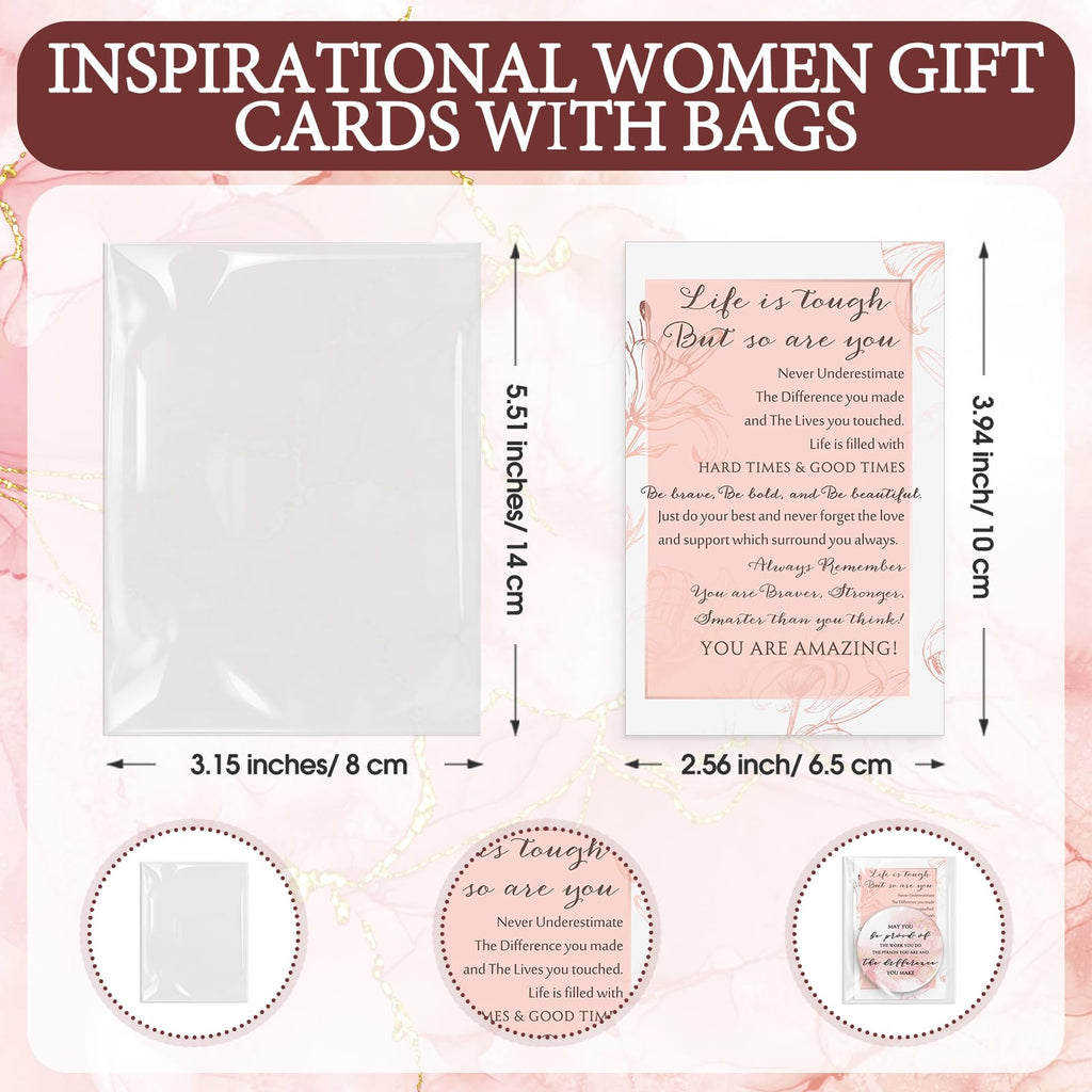 Cinnvoice 25 Sets Pink Mother's Day Mirror Gifts Inspirational Mini Compact Mirror Bulk for Women Small Round Pocket Makeup Gifts for Graduation Secretary Teacher Nurse (May You)