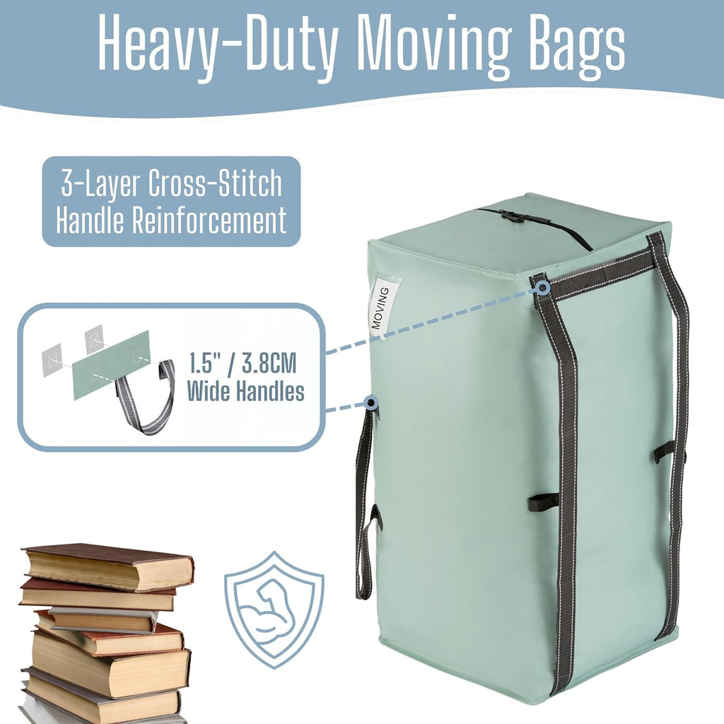 VENO Heavy Duty Moving Bags - 8 Pack with Backpack Straps & Zippers | Extra Large Packing Solution for College Dorms