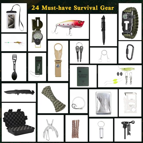 Advent Calendar 2025 Survival Kit for Men - 24-Day Christmas Countdown with Essential Camping Gear