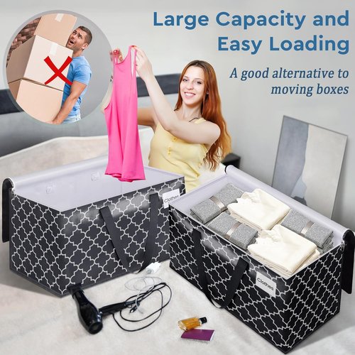 Extra Large Moving Bags by [Brand Name] - Heavy-Duty Storage Totes with Zipper Top | 100L, Black & Gray, 2-Pack