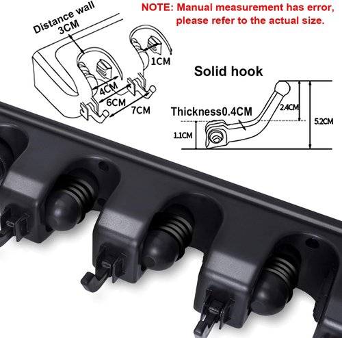 HYRIXDIRECT Broom Hanger - Heavy-Duty Wall Mount Organizer for Mops & Garden Tools | Ideal for Garage & Laundry Storage