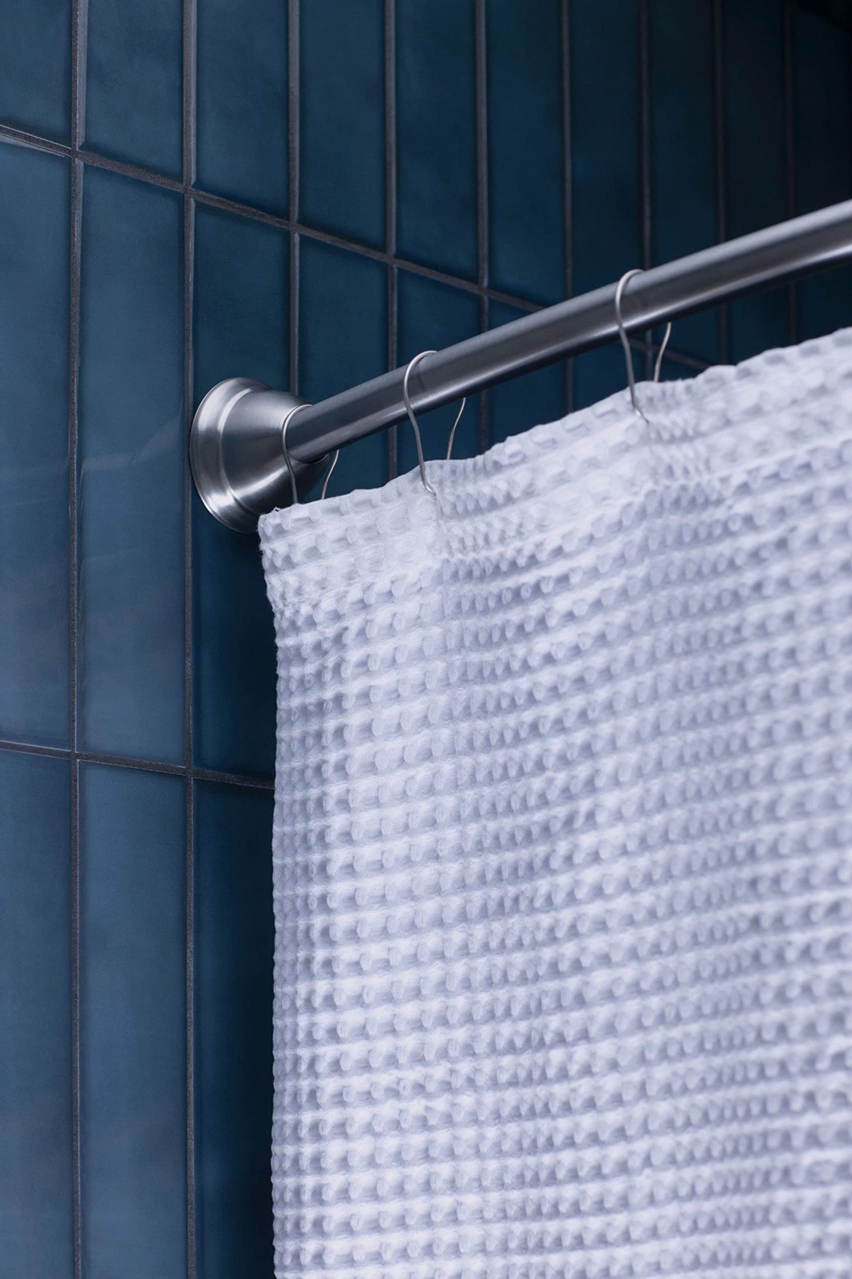 Moen MDN2170BN Magnetix 60-inch Curved Adjustable Single Shower Curtain Rod, Brushed Nickel