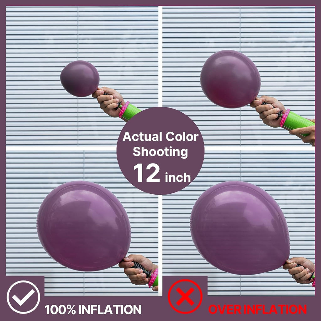 PartyWoo Dusty Purple Balloons - 100 Pcs Latex Helium Balloon Arch Kit | Various Sizes for Baby Shower & Birthday Decor