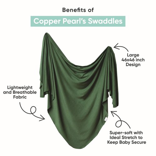 Copper Pearl Large Premium Knit Baby Swaddle Receiving Blanket June