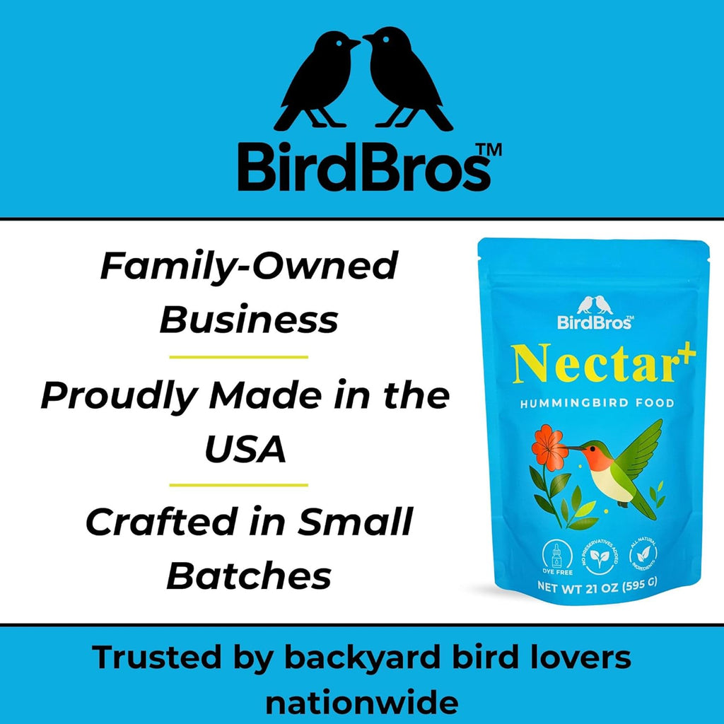 BIRDBROS Hummingbird Nectar Powder - All-Natural, Dye-Free, Easy Mix Feeder Refill | Makes 96 oz