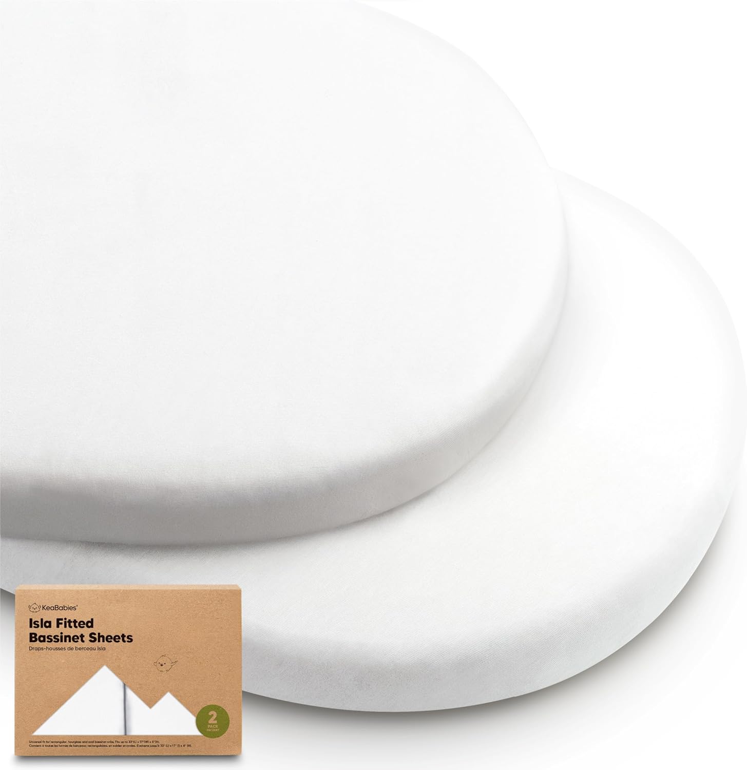 Skiennix Baby Bassinet Sheets - Soft Viscose Bamboo Fitted Sheets | 33x17, 2-Pack, Compatible with Halo & Graco