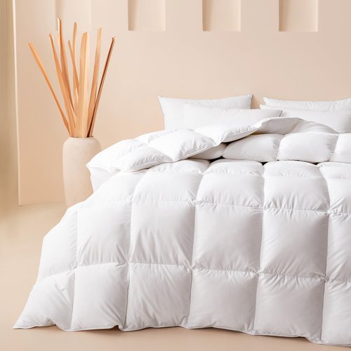 Cosybay King Size Feather Down Fiber Comforter Ultra Fluffy Duvet Insert, All Season White Cotton Cover Luxury Hotel Bed Comforter with Corner Tabs, 106x90 Inch