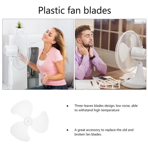 Baluue Replacement Fan Blades Set for Electric Fans 14 and 16 Inch Plastic 3-Leaf Blades Universal Fit for Pedestal and Standing Fans Heat Resistant Quiet Operation