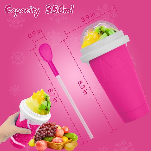 3PCS Slushie Maker Cup - DIY Magic Quick Frozen Smoothies Cups for Homemade Milk Shake Ice Cream Maker, Portable Cooling Cup, Double Layer Squeeze Slushy Maker Cup, Birthday Gifts for Kids Family
