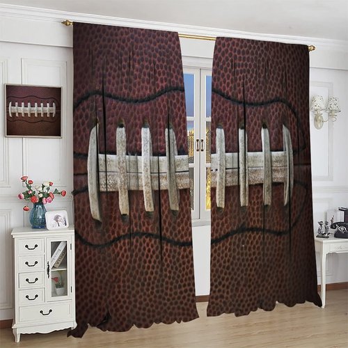 JESTRONRY American Football Blackout Curtain,Rugby Football Traditional Sport Close Up Window Treatments Curtains for Boys Kids Teens Men Bedroom Living Room Home Decor W42xL45in