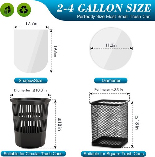 Charmount Small Trash Bags - 2-4 Gallon Unscented White Plastic Wastebasket Liners | 1000 Count