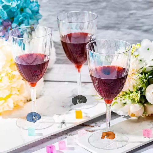GCFTIFF Wine Charms Glass Markers,drinking buddies drink markers for glasses,Silicone Wine Glass Marking Label cup charm for Bar Party Cocktail Champagne Stem Glasses (12pcs Cat Shape)