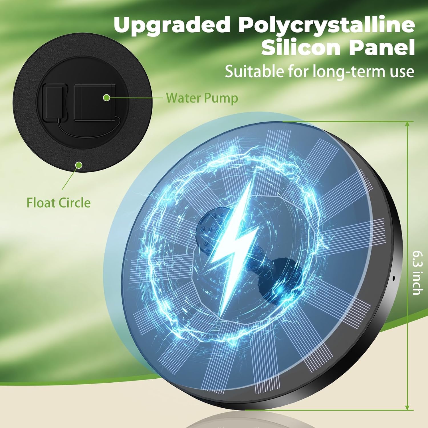 AISITIN Solar Fountain - Solar Water Fountain Pump with 6 Nozzles for Bird Bath, Garden & Pond Decor