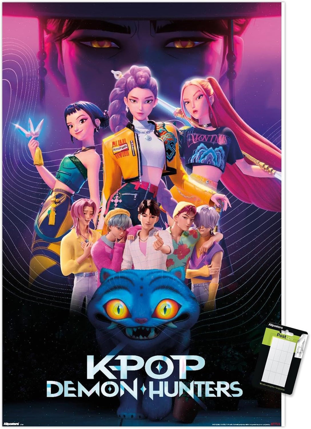 Netflix KPop Demon Hunters 2025 Wall Poster - Premium 34L x 22.4W Mount Bundle