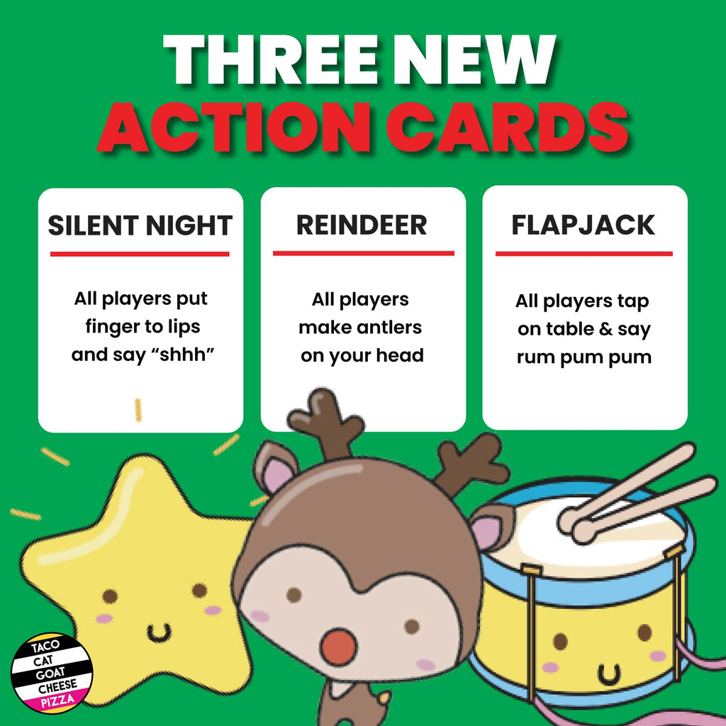 Taco Cat Goat Cheese Pizza - Santa Cookie Elf Candy Snowman Holiday Card Game | Fun for 2-8 Players, Perfect for Stockings and White Elephant Gifts