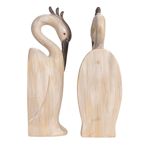 Creative Co-Op Resin Heron Bookends, Cream, Set of 2