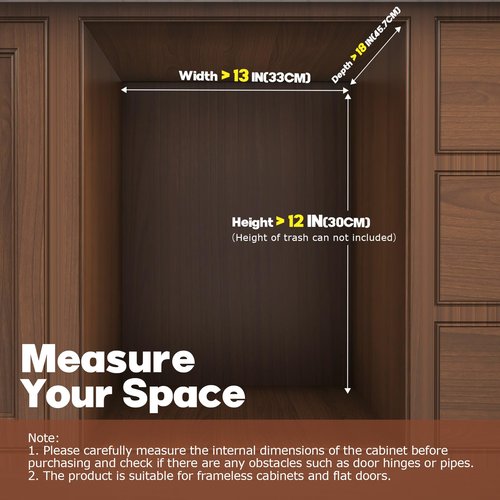 40 Qt Pull Out Trash Can Under Cabinet with Soft-Close Slides,Door Mounting Under Sink Garbage Can Slide Out Kit for Kitchen, Garbage Can Not Included, Requires Minimum Cabinets Opening 13" W X 18" D