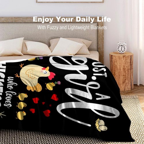 Chicken Blanket for Adults Cute Rooster Throw Blanket Soft Flannel Stuff Chickens Decor Chicken Gifts for Women Chickens Lovers Girls Kids Themed Gift Party Decorations 80"X60"