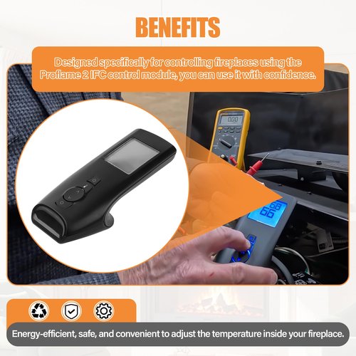 0.584.040 Gas Fireplace Radio Remote Transmitter GTMFSLA Series for SIT Proflame 2 IFC Fully Loaded Control Module, Fireplace Remote Handset Transmitter for Electronic Ignition Control Module, Black
