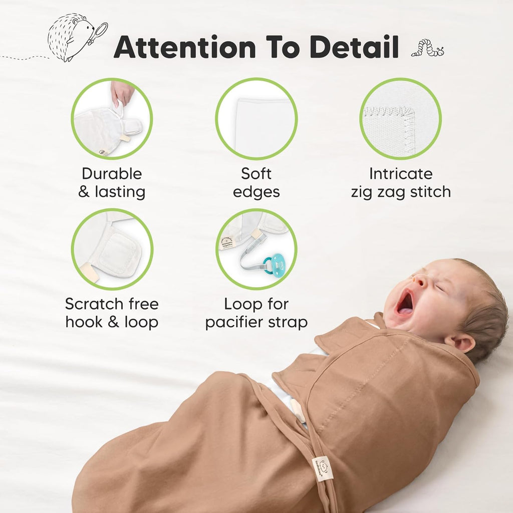Organic Baby Swaddle Sleep Sacks by [Brand Name] - Soft & Snug for Newborns 0-3 Months | 3-Pack in Terracotta